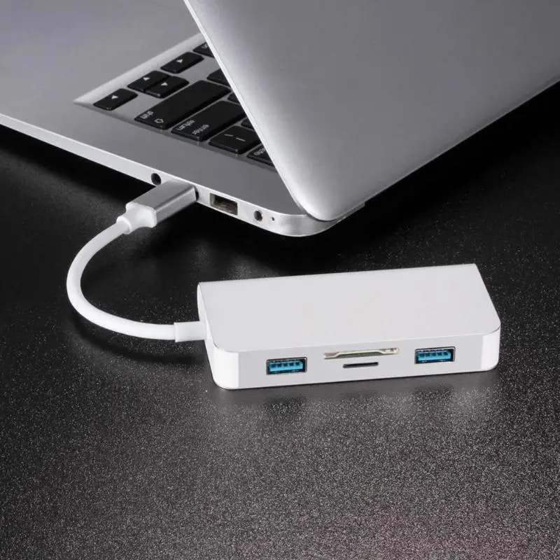 6 в 1 type C концентратор тип-c на 2 порта s USB3.0 RJ45 SD TF карта PD зарядный порт адаптер кабель конвертер для Macbook