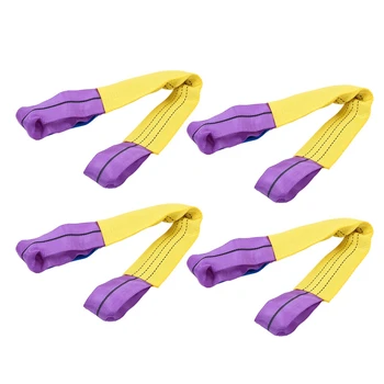 

4pcs dual edge protection replacement Recovery Alloy Wheel Securing Link Ratchet Straps Trailer Transporter Yellow/Purple
