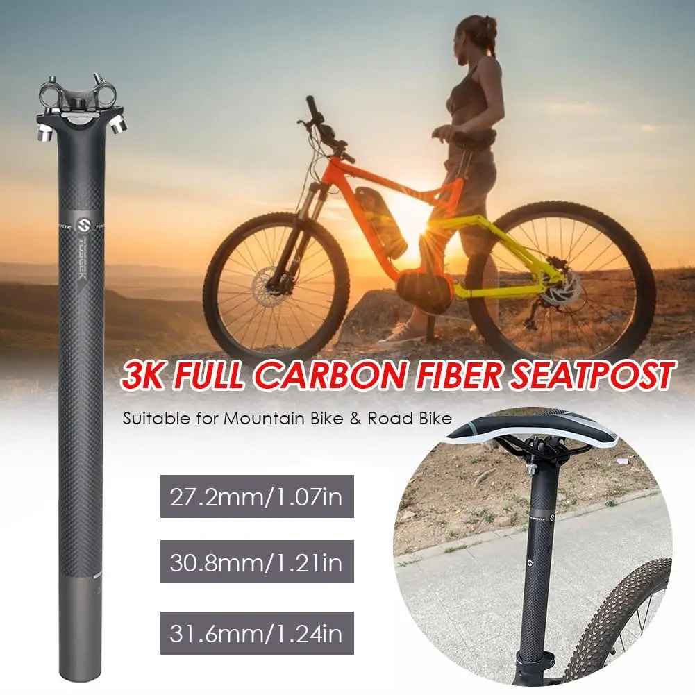 Reggisella In Fibra Di Carbonio Pieno 3K Parti Di Biciclette Regolabili Reggisella Sella 350Mm Reggisella In Carbonio Reggisella Carbonio Per Mtb Bmx