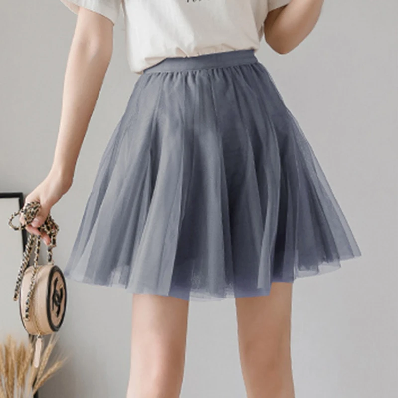 

Tulle Skirts Womens Kawaii Korean Style Short Skirts Black Pink Mesh Skirt Skirts 2020 Spring Summer