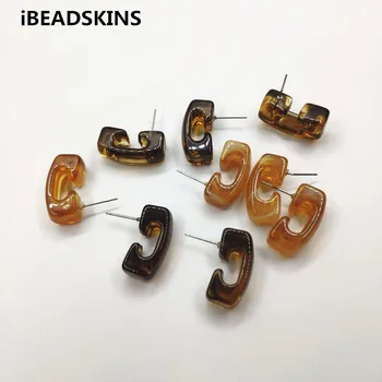 

New arrival! 19x9mm 100pcs Marble effect C-shape Connectors for earrings accessories,Earring parts,jewelry making DIY