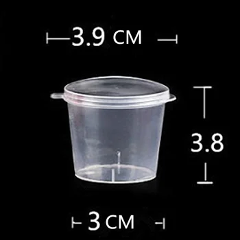

10Pcs 25ml Disposable Plastic Takeaway Sauce Cup Containers Food Box with Hinged Lids Small Pigment Paint Box Palette Reusable