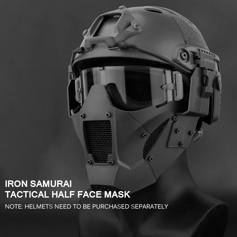 

Breathable Hunting Half Mask Steel Paintball Mesh Game Tactical Protective Face Paintball Hunting Tactical Combat Half Face Mask