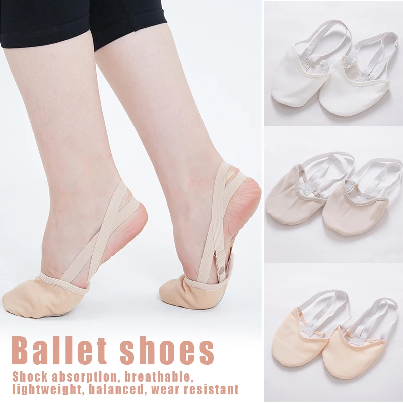Мягкие наполовину вязаные носки для художественной гимнастики; эластичная обувь для танцев; обувь для защиты ног; Бальные принадлежности для девочек; SEC88