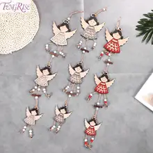 FENGRISE, деревянная кукла ангела, рождественские игрушки украшение для дома, подвеска в виде лося, Рождественская елка, декор, Navidad, подарок на Рождество