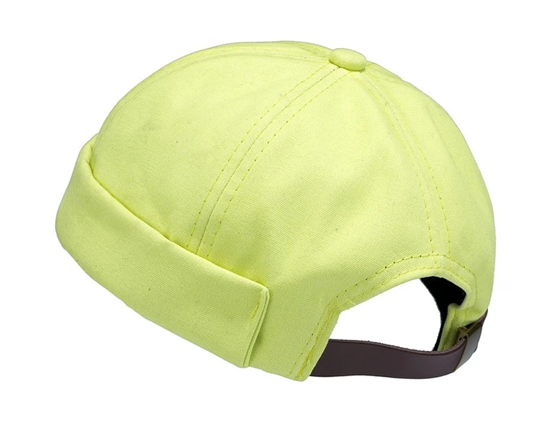 Light green Однотонная кепка без козырька, хлопковая, винтажная, Ретро стиль, без полей, Docker, кепка, свернутая манжета, шляпа Харбор, летняя бейсболка для мужчин и женщин - Цвет: Light green