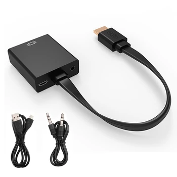 

HDMI to VGA Adapter Digital to Analog Video Audio Converter Cable HDMI VGA Connector Male To Female for PS4 PC Laptop TV Tablet