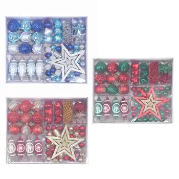 

1 Box Christmas Balls Star Set Shatterproof Hanging Xmas Tree Ornaments Wedding 425C