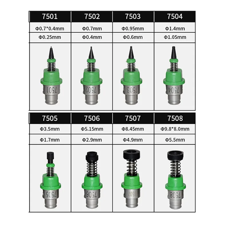 SMT Juki Nozzle 7500 7501 7502 7503 7504 7505 7506 7507 7508 ASSY For JUKI RS-1 Pick and Place Machine SMT Machine Nozzle