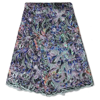 

African Lace Fabric Embroidered Nigerian Wedding Lace Fabrics 2020 High Quality Lace French Tulle Lace Fabric Sewing YA3459B-4