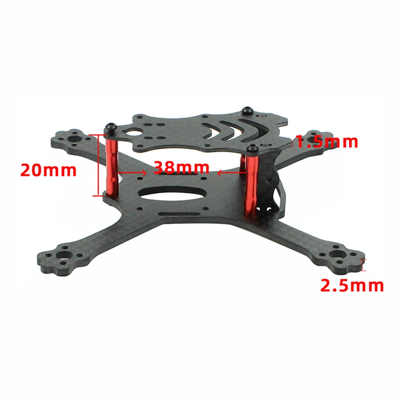 JMT 110mm Wheelbase Racing Frame 3K Carbon Fiber Freestyle Stretch X Frame Kit For FPV RC Drone
