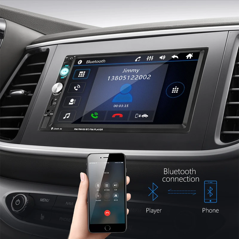 JMCQ автомобильный радиоприемник 7 дюймов HD автомобильный аудио MP5 мультимедийный контроллер рулевого колеса Bluetooth обратное изображение для VW