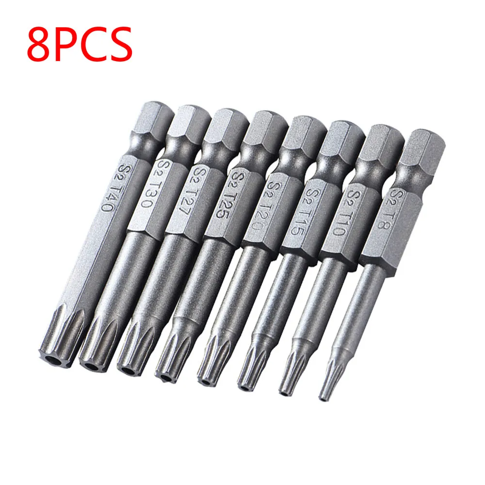 

8Pcs 1/4inch 50mm Steel Hex Torx Screwdriver Bits Security Tamper Proof Magnetic Screwdriver Drill Bit Hand Tools Electric Drill