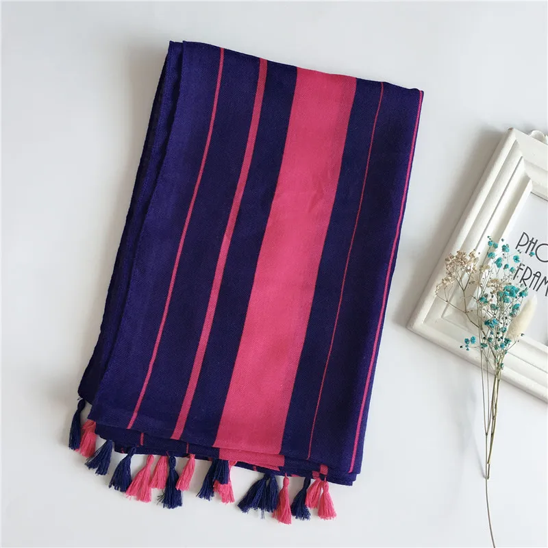 Fashion Geometry Pattern Cotton Tassel Scarf 10pcs/lot