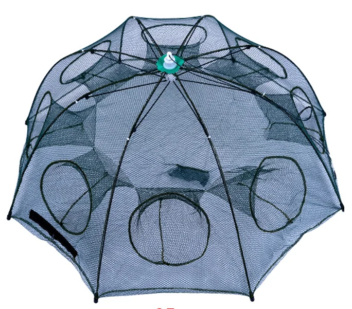 Strengthened 4-20 Holes Automatic Fishing Net Shrimp Cage Nylon Foldable Crab Fish Trap Cast Folding Network | Спорт и развлечения