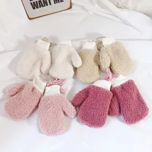 Детские перчатки для маленьких мальчиков и девочек; теплые вязаные перчатки; однотонные детские перчатки