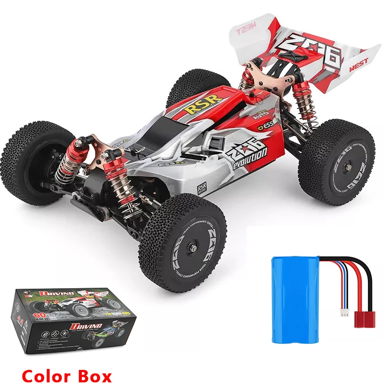 Wltoys 144001 1/14 2,4 г р/у Багги 4WD высокое Скорость гоночный автомобиль RC модели автомобилей до 60 км/ч Радиоуправляемый гоночный автомобиль 550 мотор RC внедорожного автомобиля РТР дистанционного управления - Цвет: Red 1Battery Box