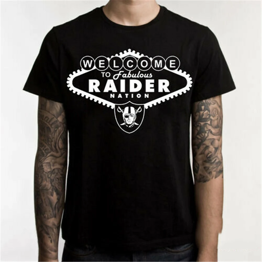 Прямая футболка Raider Nation, футболка Raiders Silver& Black, Футбольная Футболка в стиле Лас-Вегаса, унисекс, мужская и женская футболка