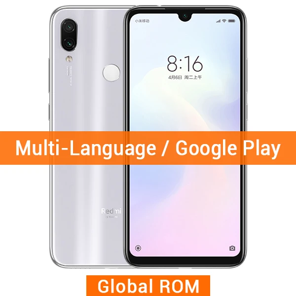 Global ROM Redmi Note 7 Pro 6GB 128GB 48MP Dual Camera Snapdragon 675 Octa Core Mobile Phone 6.3" 4000mAh Big Battery - Цвет: Global ROM White