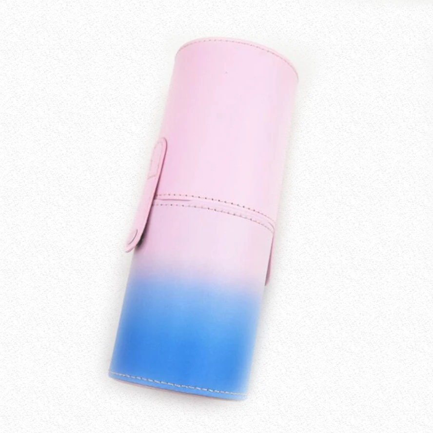 Fashion Travel Makeup Brushes Holder PU Leather Cosmetic Pens Tube Cup Container Lipstick Storage Makeup Organizer Outdoor 4