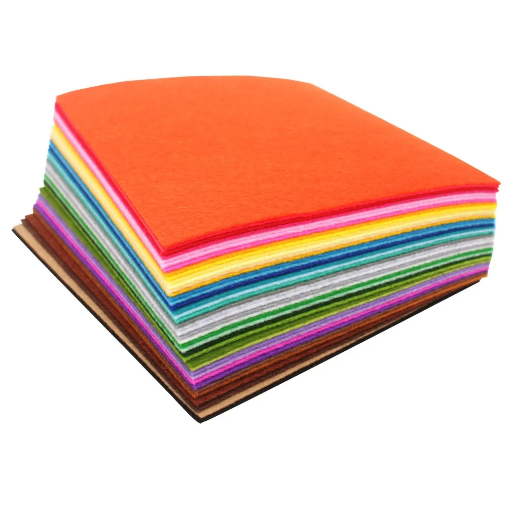 

1set 40pcs DIY Colorful Fabric Cloth 1mm Thickness Polyester Cloth Felts Of Home Sewing Wedding Decoration Craft Cloths