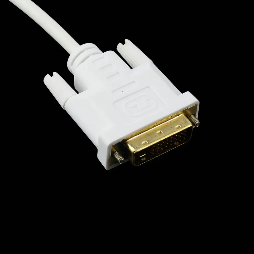 Hot New Mini Display Port DP Male to DVI Male Adapter Cable Cord White 6FT 1.8M