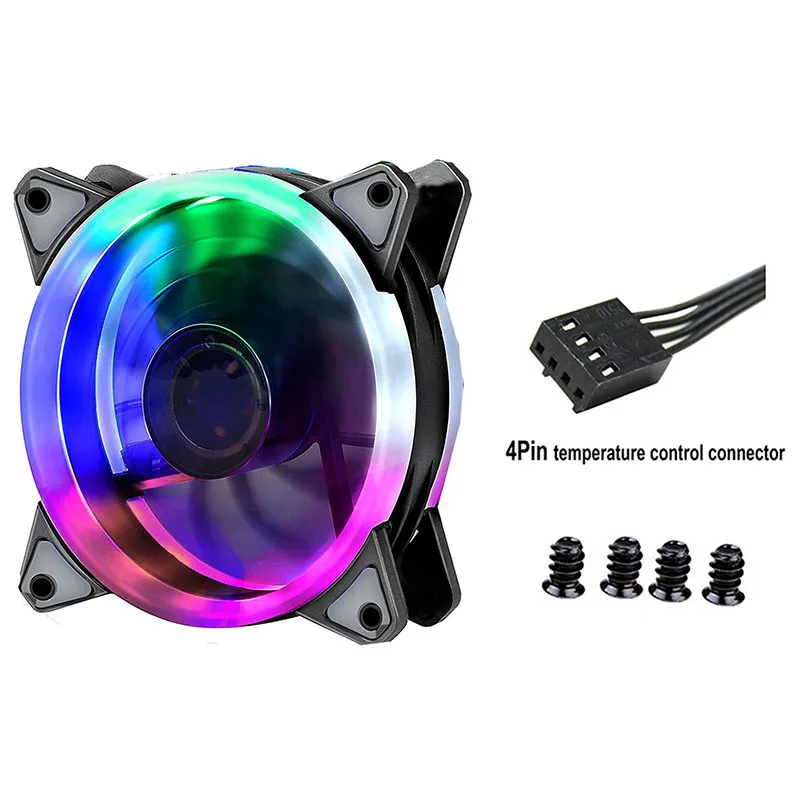 9cm 92mm LED 팬 90mm 4PIN 3PIN PC 데스크탑 컴퓨터 케이스 냉각 쿨러 팬 12V 9225 92x92x25mm GPU CPU 쿨러 더블 헤일로 라이트