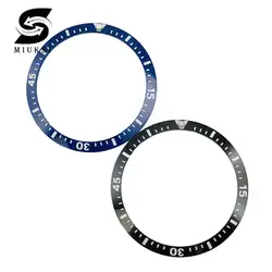 Miuksi Топ 41 мм черный синий керамический ободок вставки части для часов подходят мужские наручные часы