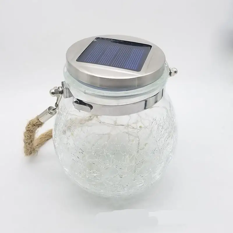 Night Lights 30 LEDs Solar Night Light Crack Ball Glass Jar Wishing Light Outdoor Garden Tree Christmas Decoration Lamp Without Glass Boat bathroom night light