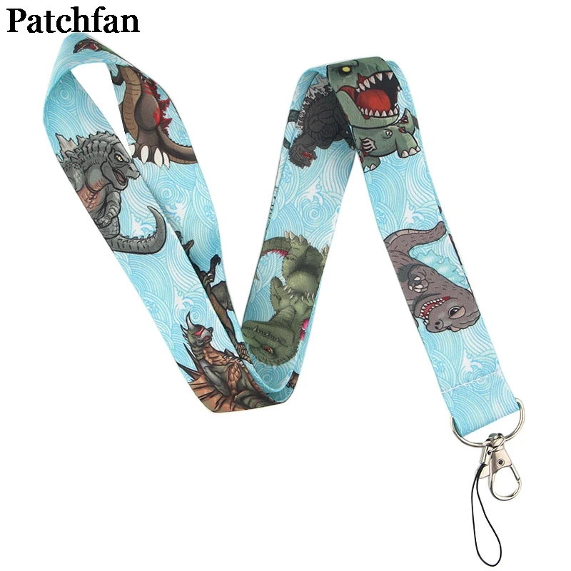 Patchfan динозавры Винтаж ID пропуск карты значок мультфильм шеи ремни гимнастические ключ мобильный телефон USB держатель шнурок веб-сайт A2322