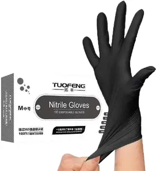 

100Pcs Disposable Nitrile Gloves Powder Free Non Vinyl Latex Food Grade Household Acid and Alkali Resistant Gloves