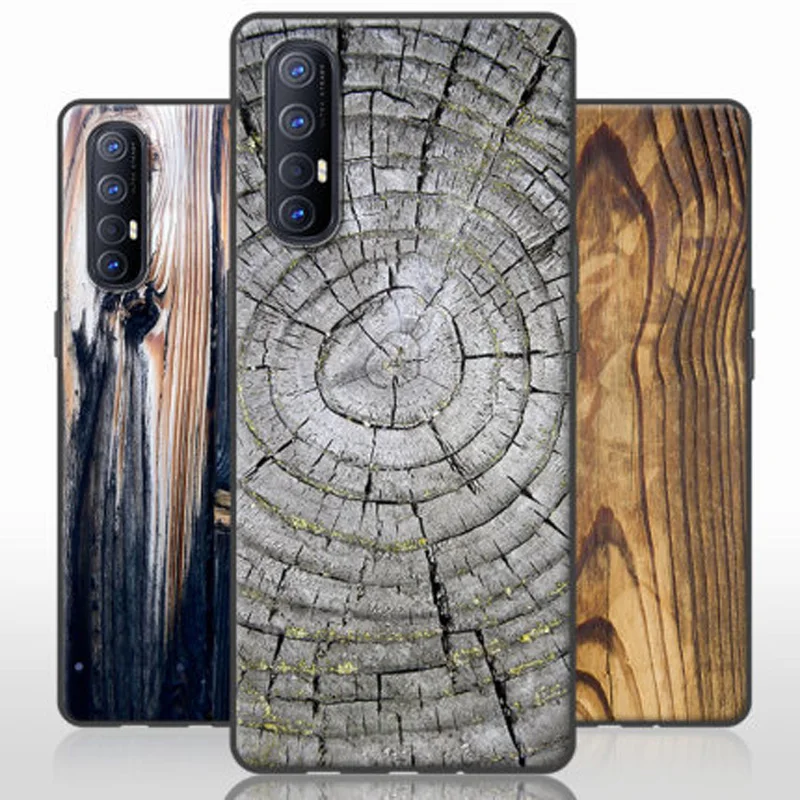 Чехол с текстурой дерева и камня для OPPO Reno3 Мягкая силиконовая задняя крышка