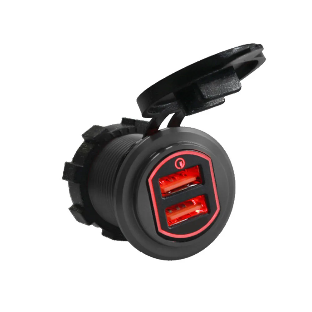 A1 1 шт. 12-24 В QC3.0 18 Вт 4 цвета двойной зарядное устройство USB Водонепроницаемый Мотоцикл Зажигалка Разъем зарядное устройство - Название цвета: A1