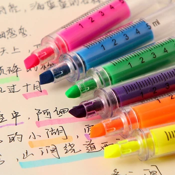 

6pcs Syringe Highlighter Pen Marker Needle Tube Writer Pens Stationery Novelty G92E