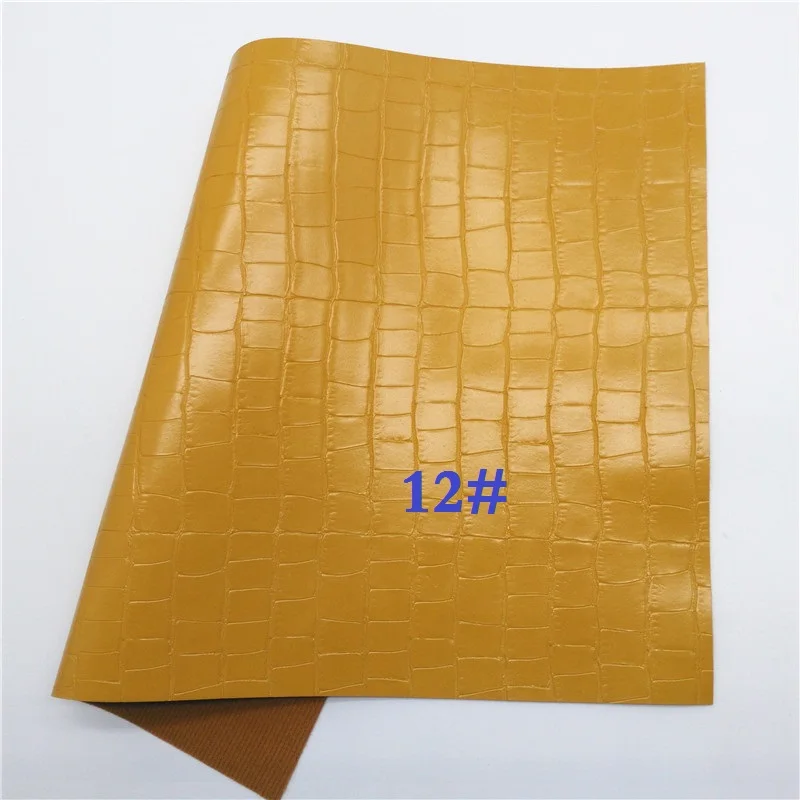 Glitterwishcome 21X29 см A4 Размер крокодиловая кожа искусственная кожа ткань, синтетическая кожа ткань листы, ПУ для бантов, GM499A - Цвет: 12