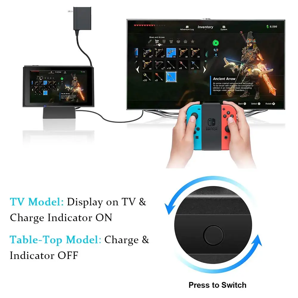 Rend Переключатель консоли видео конвертер портативный мини HDMI ТВ Замена док-станции зарядное устройство для NS nintendo переключатель