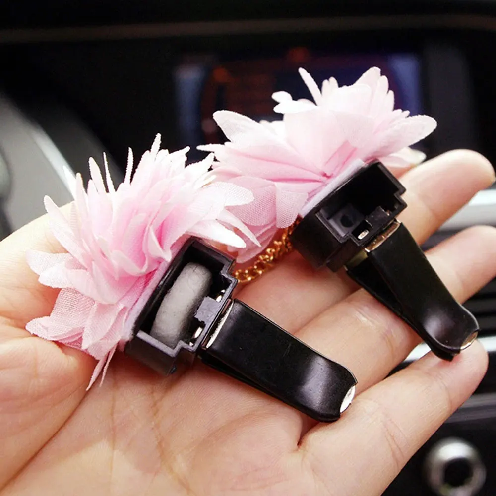 Air Outlet Perfume Clip Auto Perfume Clip Universal Car Perfume Clip Ornament Aromatherapy Freshener Diffuser Camellia Portable