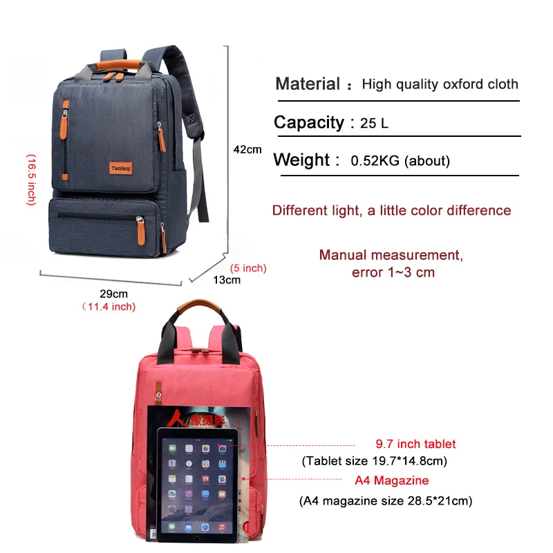 Casual Business Men Computer Backpack Light 15 inch Laptop Bag 2021 Waterproof Oxford cloth Lady Anti theft Travel Backpack Gray