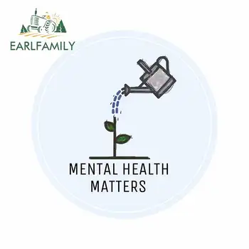

EARLFAMILY 13cm x 12.4cm for Mental Health Matters Stylish Car Stickers Personality Decal for Air Conditioner Car Assessoires