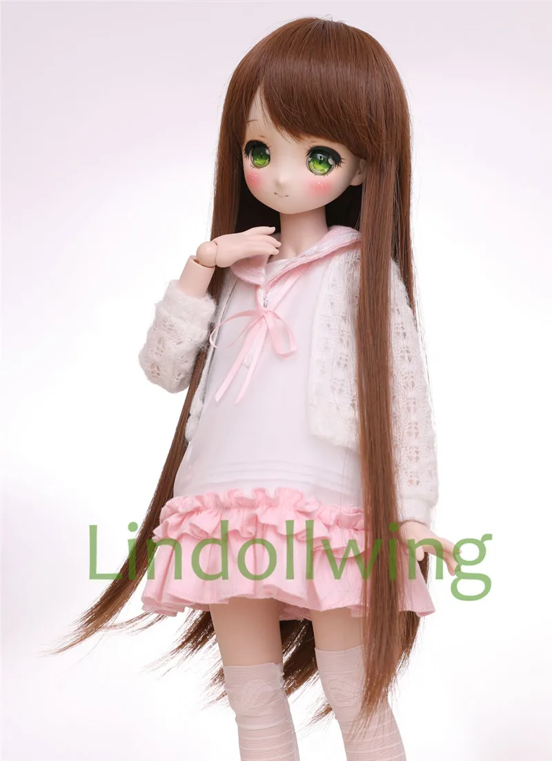 1/3 BJD парик Pullip Dal DD SD LUT Dollfie кукла парик высокотемпературные волосы 8-9 дюймов длинный парик коричневые волосы