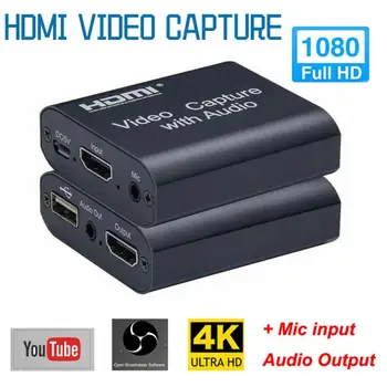 

With Audio Portable Computer Components HDMI Loop Output Video Card Game Recording Teaching 4K Stereo Input Universal