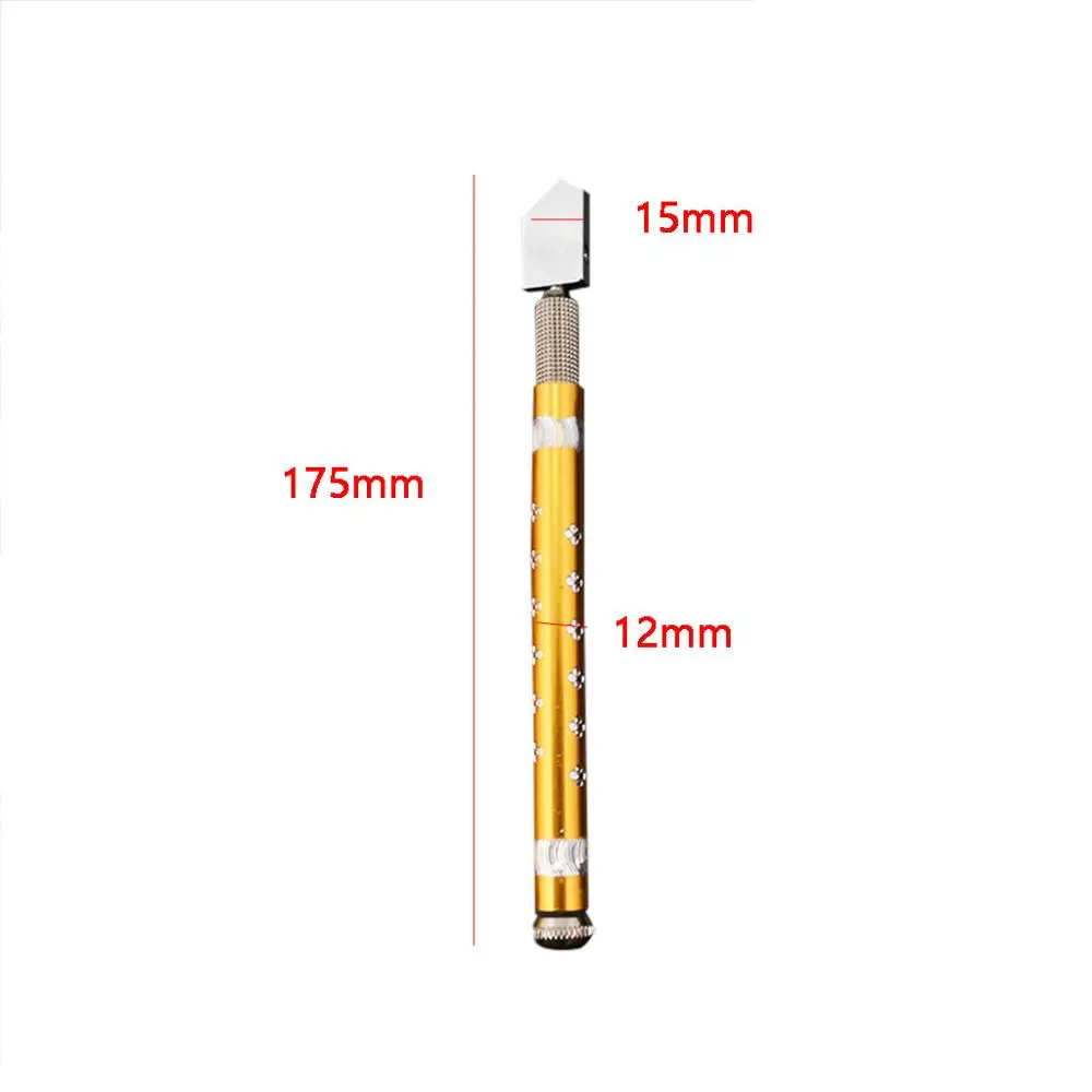 glass cutter Роликовый резак для стекла многофункциональная режущая плитка с металлической ручкой прямая головка масляный стеклорез прямая стеклянная резка@ 25 - Цвет: glass cutter