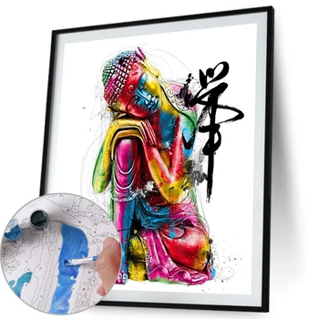 

Canvas Art Print Poster Picture Wall House Decor Painting By Numbers Kit DIY Buddha Statue Canvas Oil Art Picture Home Decor
