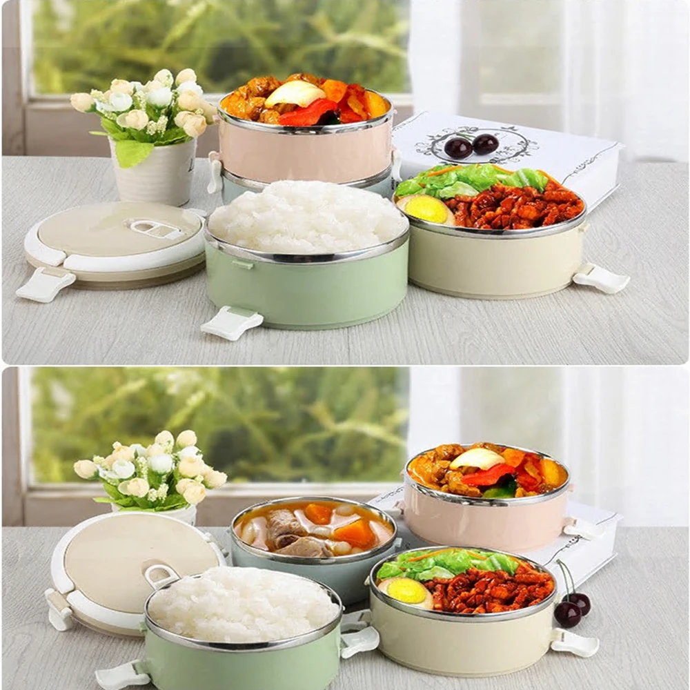 Compact Size Home Office Lunch Box Thermal Food Container Bento Box Thermos Stainless Steel Lunch Box 4