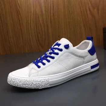 

Fashion Genuine Leather Shoes Men White Sneakers Mens Casual Shoes Male Footwear Cow Leather Fight Color White Shoes Soft
