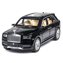 1:24 Rolls Royce Cullinan, модель автомобиля из сплава, большой размер, имитация внедорожника, металлическая модель автомобиля, светильник со звуковым поворотом, масштаб автомобиля, миниатюрный автомобиль