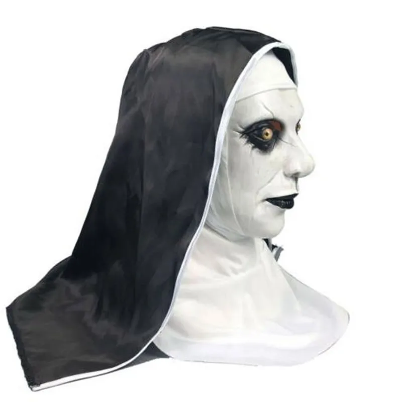 Halloween The Nun Horror Mask Cosplay Valak Scary Latex Masks with Headscarf NEW Nuns Mask