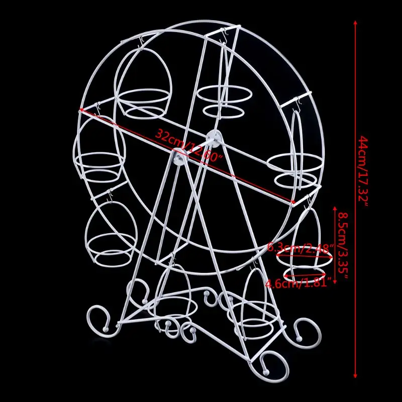 8 Cups Metal Rotating Ferris Wheel Cupcake Dessert Stand Cake Holder