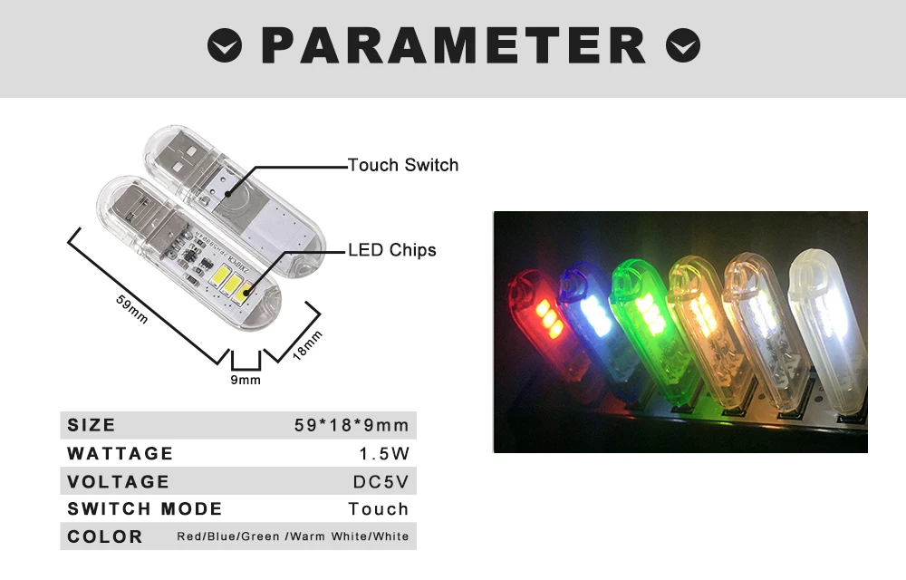 Сенсорный переключатель DC5V USB светодиодный мини-Книжный светильник 1,5 Вт Светодиодный настольный светильник для чтения красный синий зеленый белый портативный гибкий USB светодиодный ночник s
