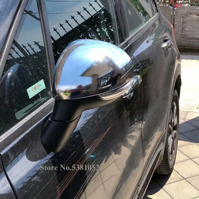 Автомобильный Стайлинг для Fiat 500x2016 Chrome Боковая зеркальной дверью Крышка зеркала заднего вида накладка протектор Аксессуары